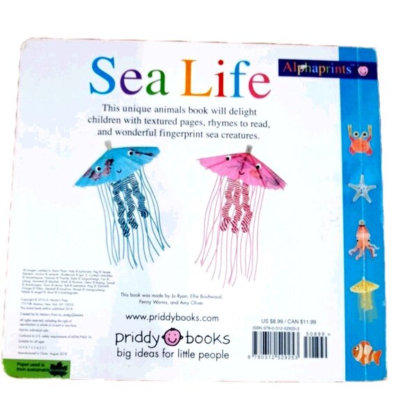 Priddy Books Alphaprints "Sea Life" Board Book - Picture 2 of 3